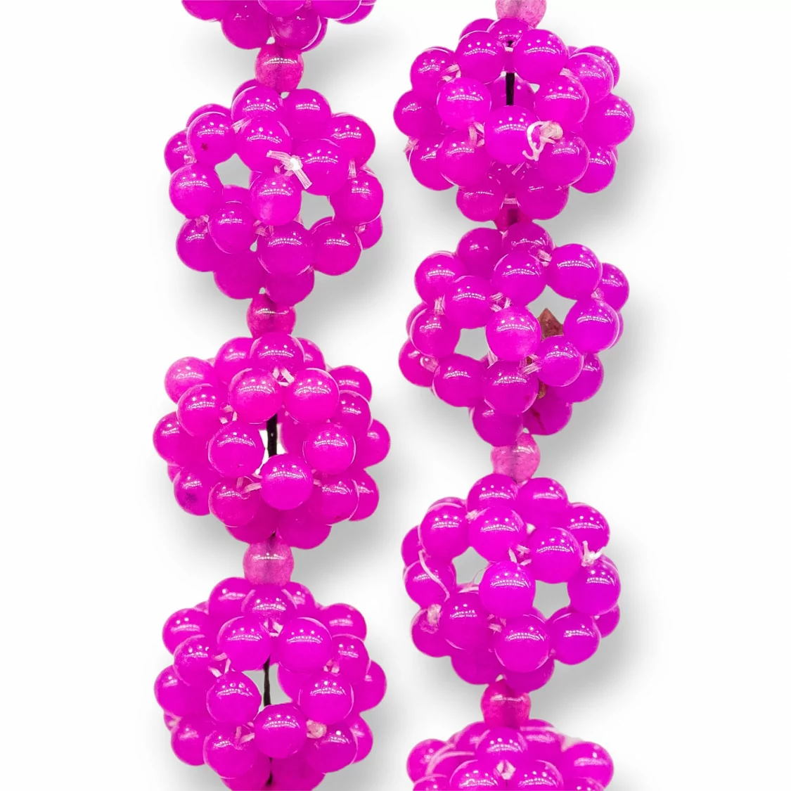 Pietra Mora Intrecciata Sfera Tonda Liscia Di Giada Fucsia 18mm 18pz-PERLINE MORE INTRECCIATE | Worldofjewel.com