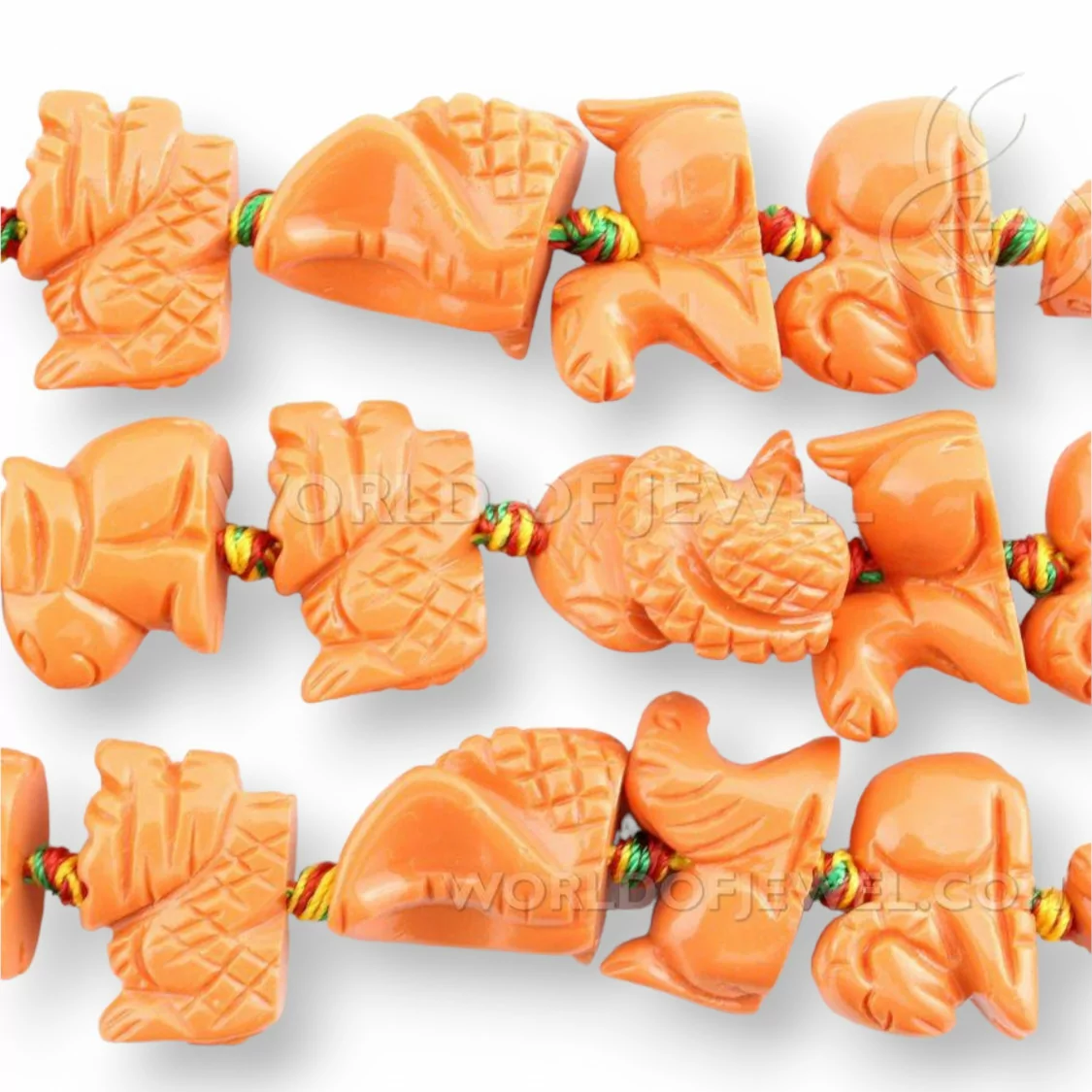 Resina Animali Misti 18x23mm 12pz Arancio-RESINA A FILO | Worldofjewel.com