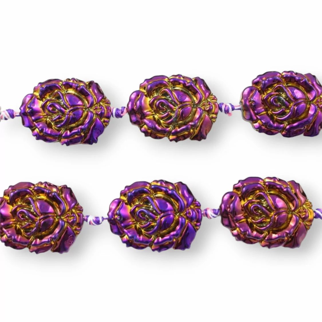 Rose di Cristallo Smaltato 24x32mm 11pz Viola Boreale-CRISTALLI A FILO | Worldofjewel.com