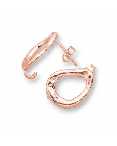 Base Per Orecchini A Perno Di Bronzo Goccia Fantasia 13x18mm 7 Paia Oro Rosa-BASI DI OTTONE E BRONZO | Worldofjewel.com