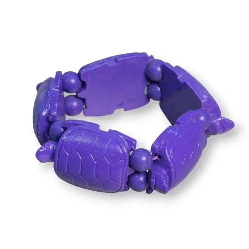 Bracciale Di Pietre Dure Tartaruga Grande 30x42mm Resina Viola-BRACCIALI BIJOUX | Worldofjewel.com