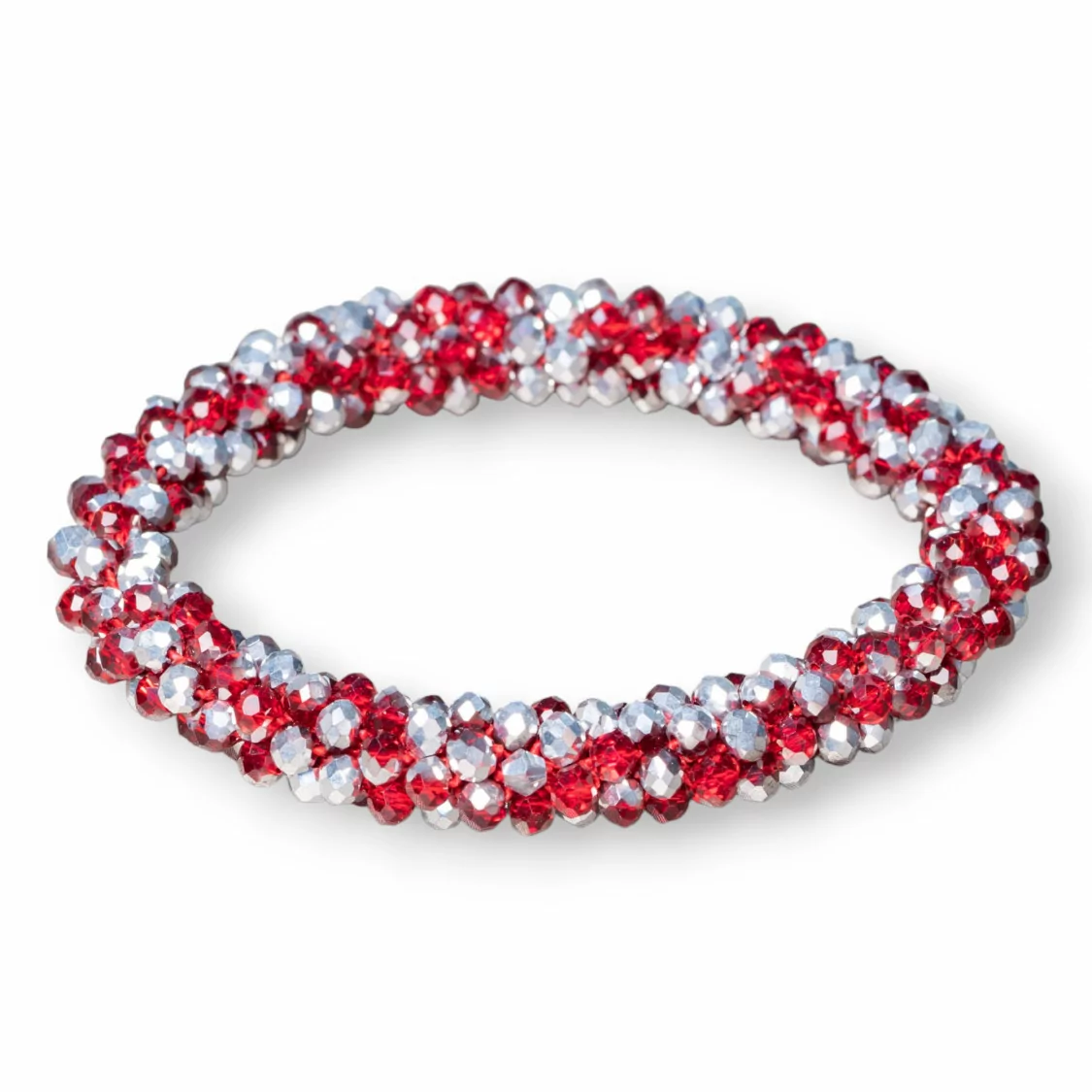 Bracciale Elastico Di Cristalli Intrecciati 10mm Con Cristalli da 4,5mm 1pz MOD11-BRACCIALI DI CRISTALLI | Worldofjewel.com