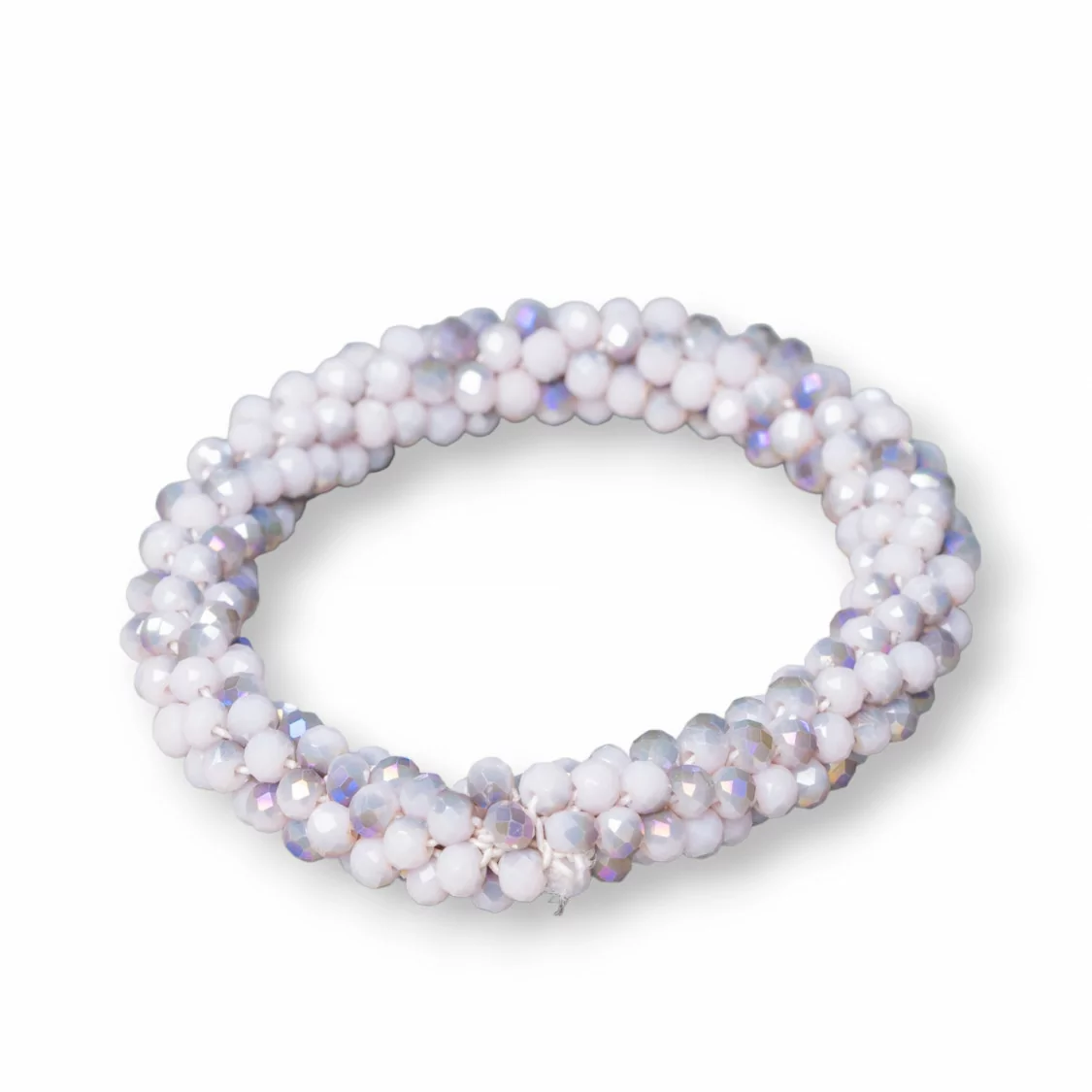 Bracciale Elastico Di Cristalli Intrecciati 10mm Con Cristalli da 4,5mm 1pz MOD15-BRACCIALI DI CRISTALLI | Worldofjewel.com