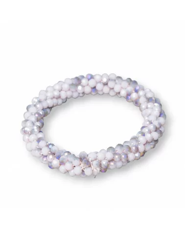 Bracciale Elastico Di Cristalli Intrecciati 10mm Con Cristalli da 4,5mm 1pz MOD15-BRACCIALI DI CRISTALLI | Worldofjewel.com