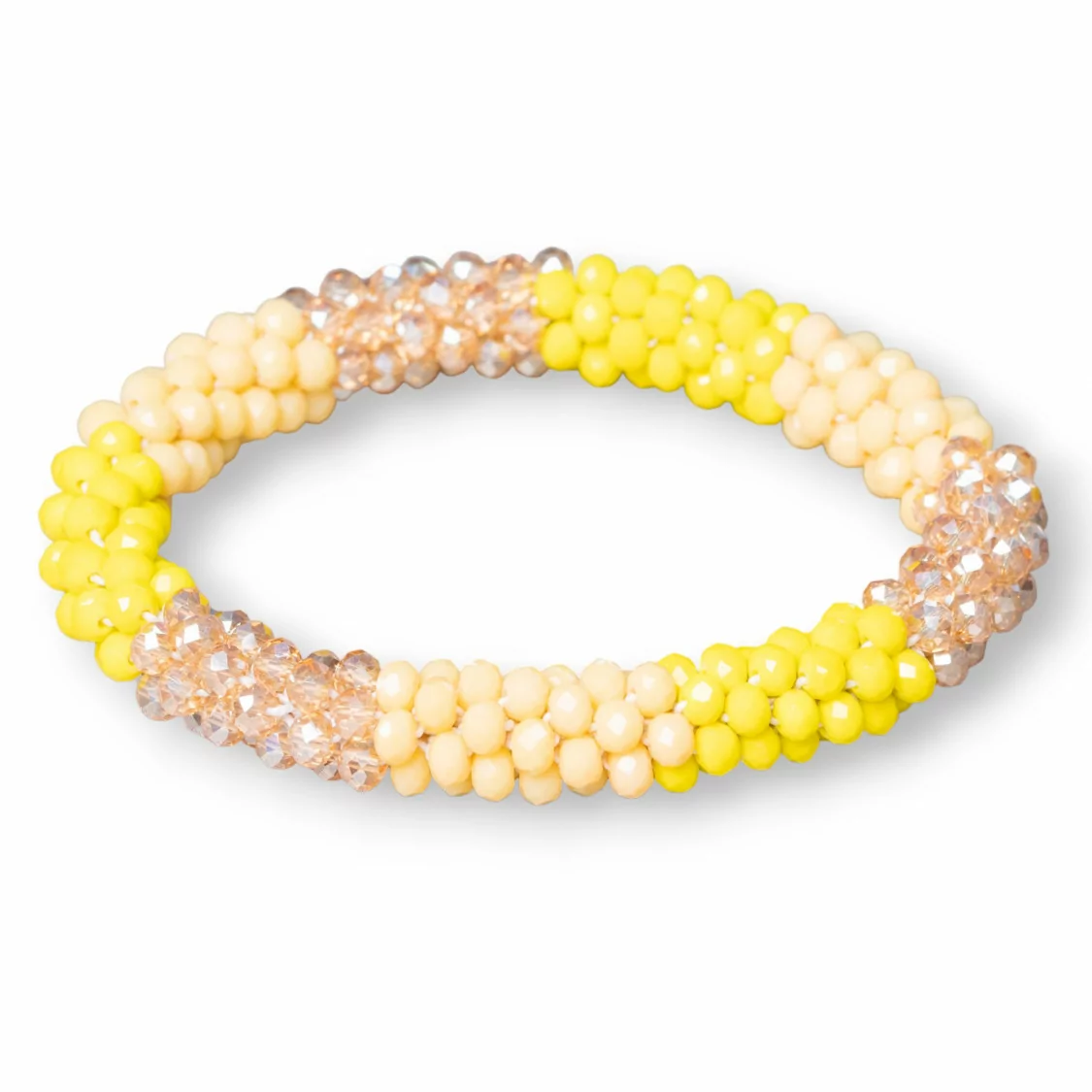 Bracciale Elastico Di Cristalli Intrecciati 10mm Con Cristalli da 4,5mm 1pz MOD31-BRACCIALI DI CRISTALLI | Worldofjewel.com