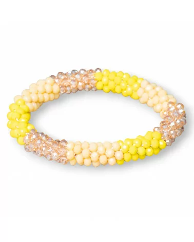 Bracciale Elastico Di Cristalli Intrecciati 10mm Con Cristalli da 4,5mm 1pz MOD31-BRACCIALI DI CRISTALLI | Worldofjewel.com