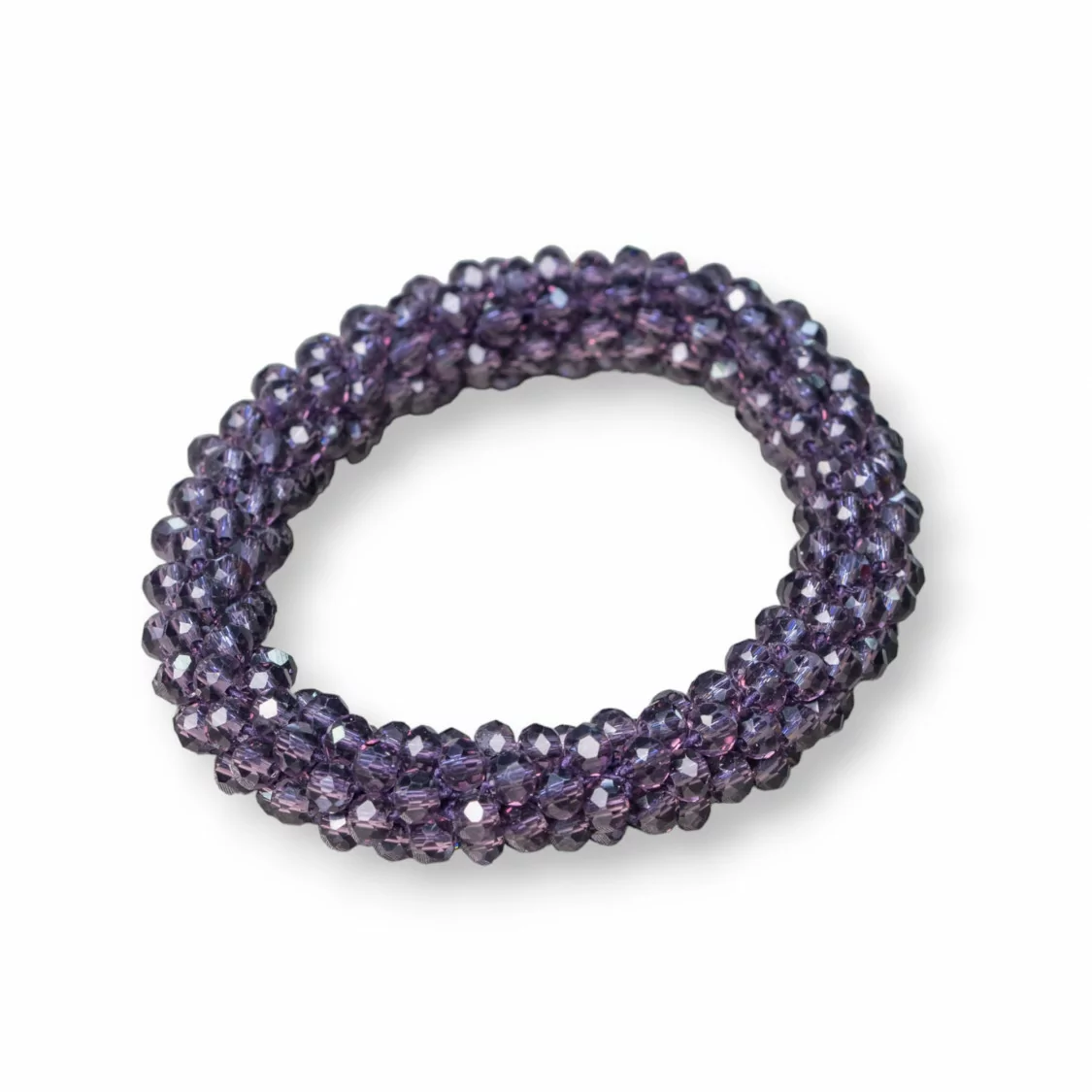 Bracciale Elastico Di Cristalli Intrecciati 10mm Con Cristalli da 4,5mm 1pz MOD33-BRACCIALI DI CRISTALLI | Worldofjewel.com