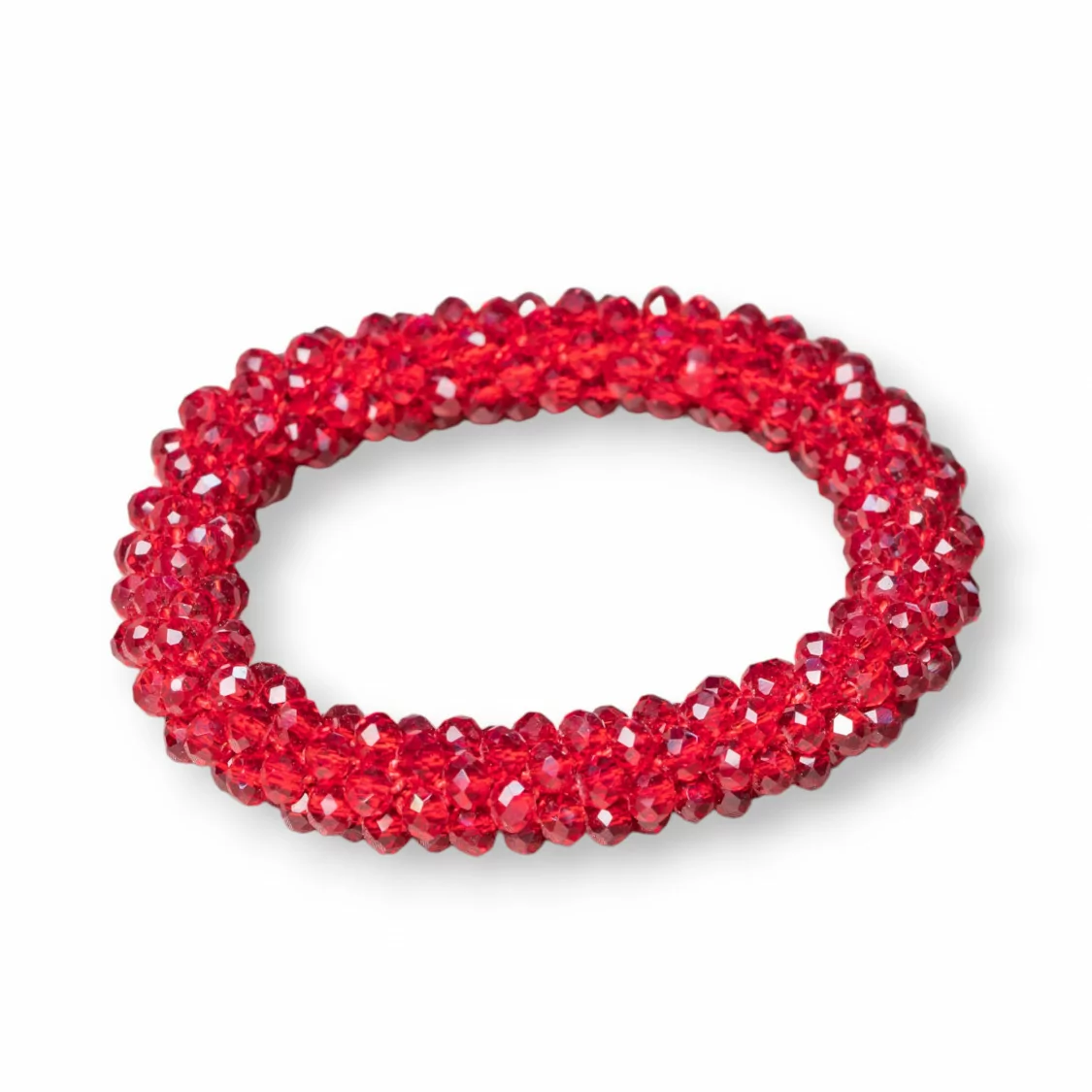 Bracciale Elastico Di Cristalli Intrecciati 10mm Con Cristalli da 4,5mm 1pz MOD4-BRACCIALI DI CRISTALLI | Worldofjewel.com