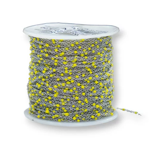 Catena Di Acciaio Forzatina Smaltato 1,3mm 20 Metri Acciaio Giallo-CATENE SMALTATE | Worldofjewel.com