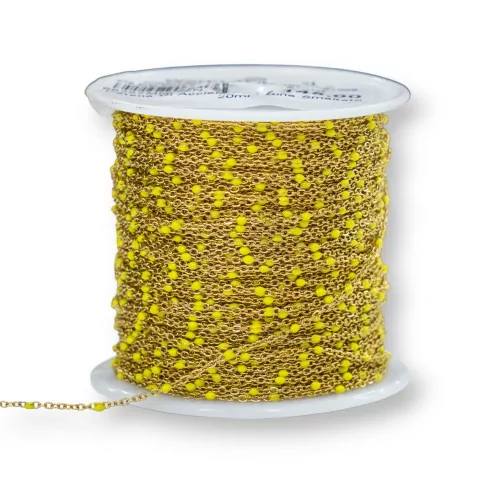 Catena Di Acciaio Forzatina Smaltato 1,3mm 20 Metri Dorato Giallo-CATENE SMALTATE | Worldofjewel.com