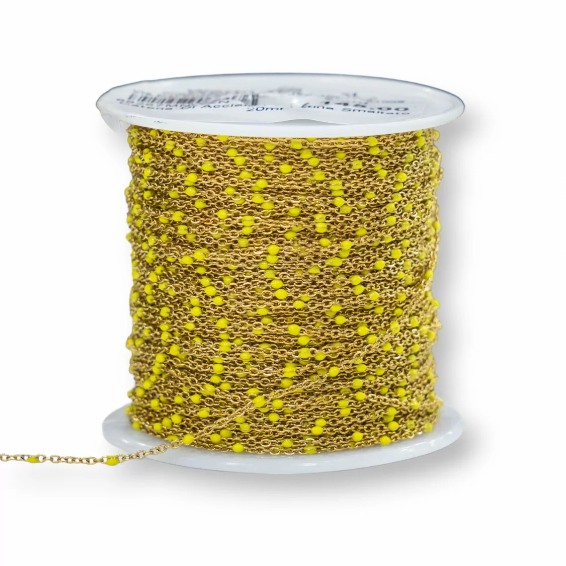 Catena Di Acciaio Forzatina Smaltato 1,3mm 20 Metri Dorato Giallo-CATENE SMALTATE | Worldofjewel.com