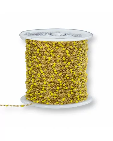 Catena Di Acciaio Forzatina Smaltato 1,3mm 20 Metri Dorato Giallo-CATENE SMALTATE | Worldofjewel.com