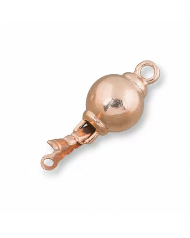 Chiusura Di Argento 925 Pallina Liscia 10mm Oro Rosa 3pz-CHIUSURE DI ARGENTO | Worldofjewel.com