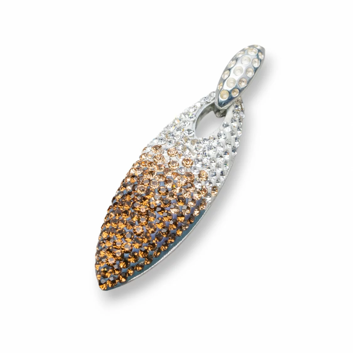 Ciondolo Pendente Di Argento 925 Con Strass Pave' 12x38mm-ARGENTO 925 DESIGN ITALY | Worldofjewel.com