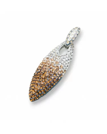 Ciondolo Pendente Di Argento 925 Con Strass Pave' 12x38mm-ARGENTO 925 DESIGN ITALY | Worldofjewel.com