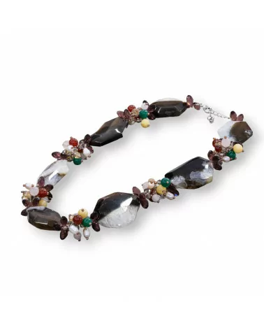 Collana Di Pietre Dure E Cristalli Con Chiusura di Ottone 50cm-OFFERTE COLLANE | Worldofjewel.com