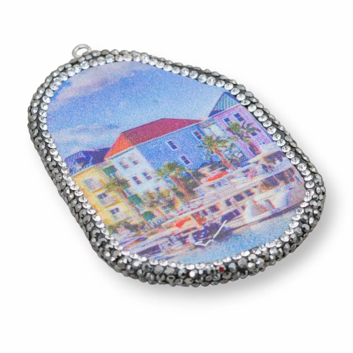 Componente Di Agata Piastra Con Strass Marcasite Misura Variabile 38-65mm 1pz MOD7-COMPONENTI DI PIETRE DURE | Worldofjewel.com