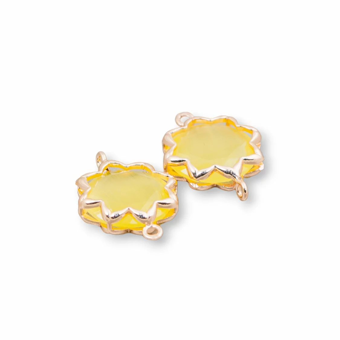 Connettore Componente Di Ottone Con Occhio Di Gatto Stella Del Mattino 16mm 8pz Giallo- STELLA DEL MATTINO | Worldofjewel.com