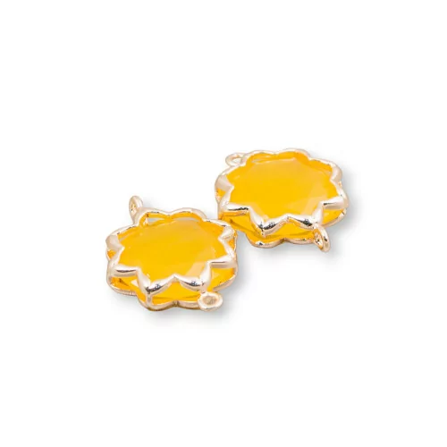 Connettore Componente Di Ottone Con Occhio Di Gatto Stella Del Mattino 16mm 8pz Giallo- STELLA DEL MATTINO | Worldofjewel.com