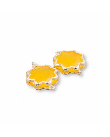 Connettore Componente Di Ottone Con Occhio Di Gatto Stella Del Mattino 16mm 8pz Giallo- STELLA DEL MATTINO | Worldofjewel.com