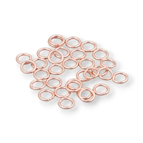 Contromaglia Anellini Di Argento 925 Saldati 4mm Filo 1,0mm 5gr Oro Rosa 65pz Ca.-ANELLINI SALDATI | Worldofjewel.com