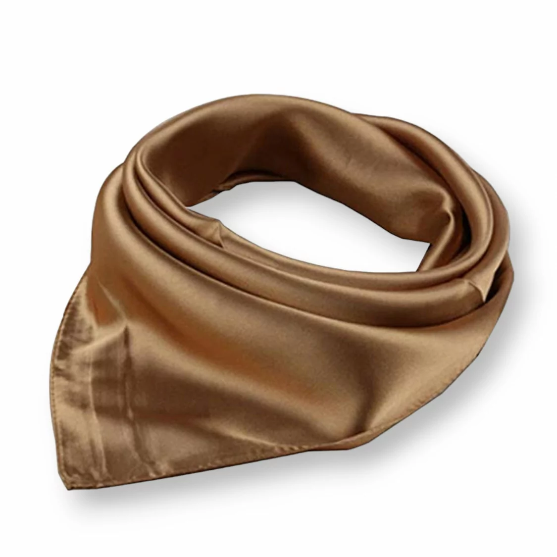 Foulard 90x90cm Monocolore 1pz Marrone-FOULARD | Worldofjewel.com