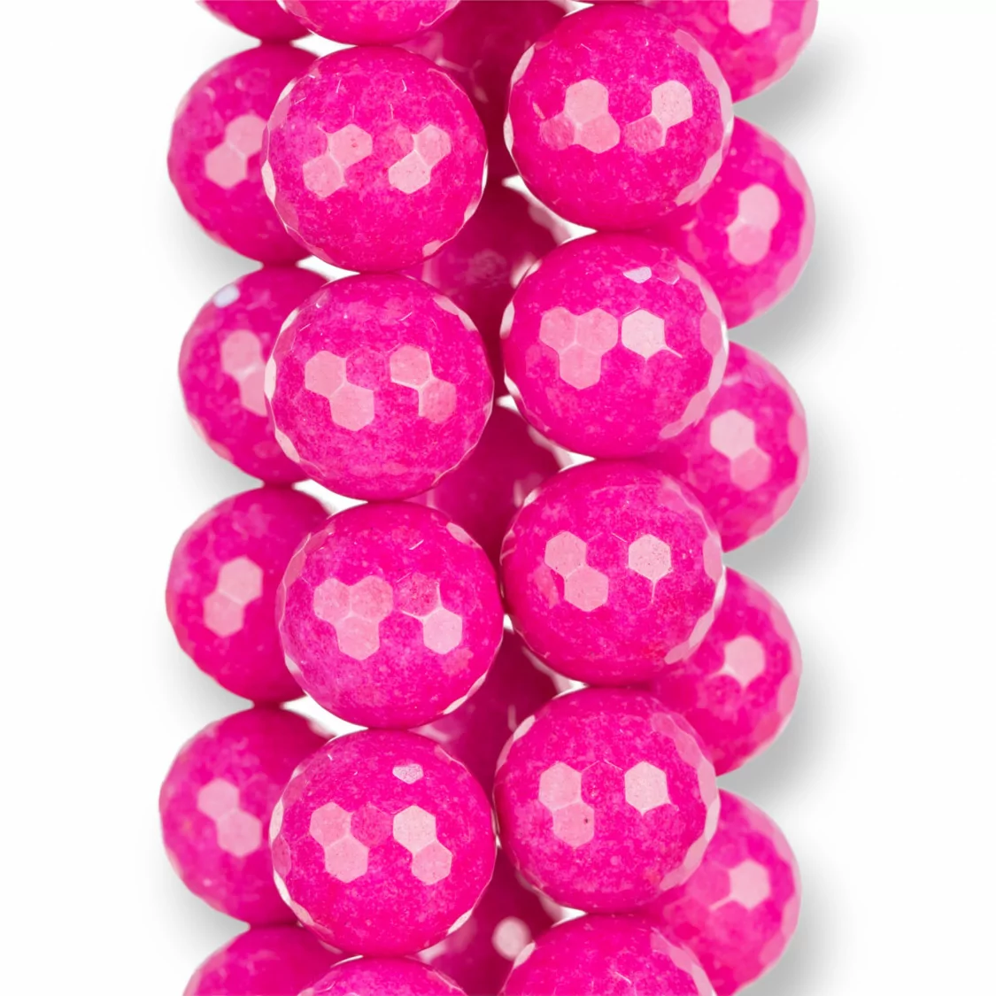 Giada Fucsia Perlina Tonda Sfaccettata 18mm Intenso-GIADA FUCSIA | Worldofjewel.com