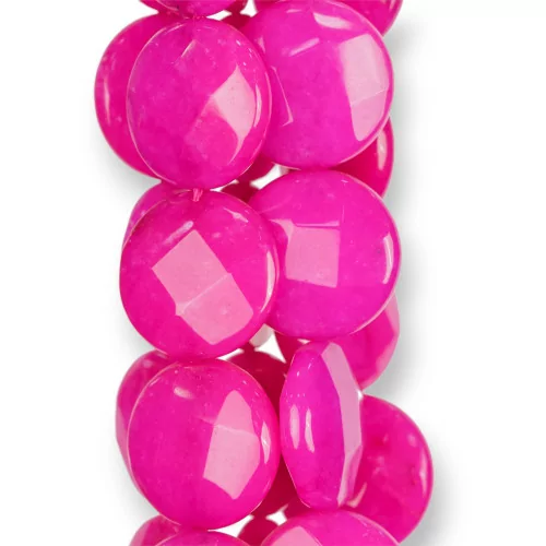 Giada Fucsia Tondo Piatto Sfaccettato 20mm-GIADA FUCSIA | Worldofjewel.com