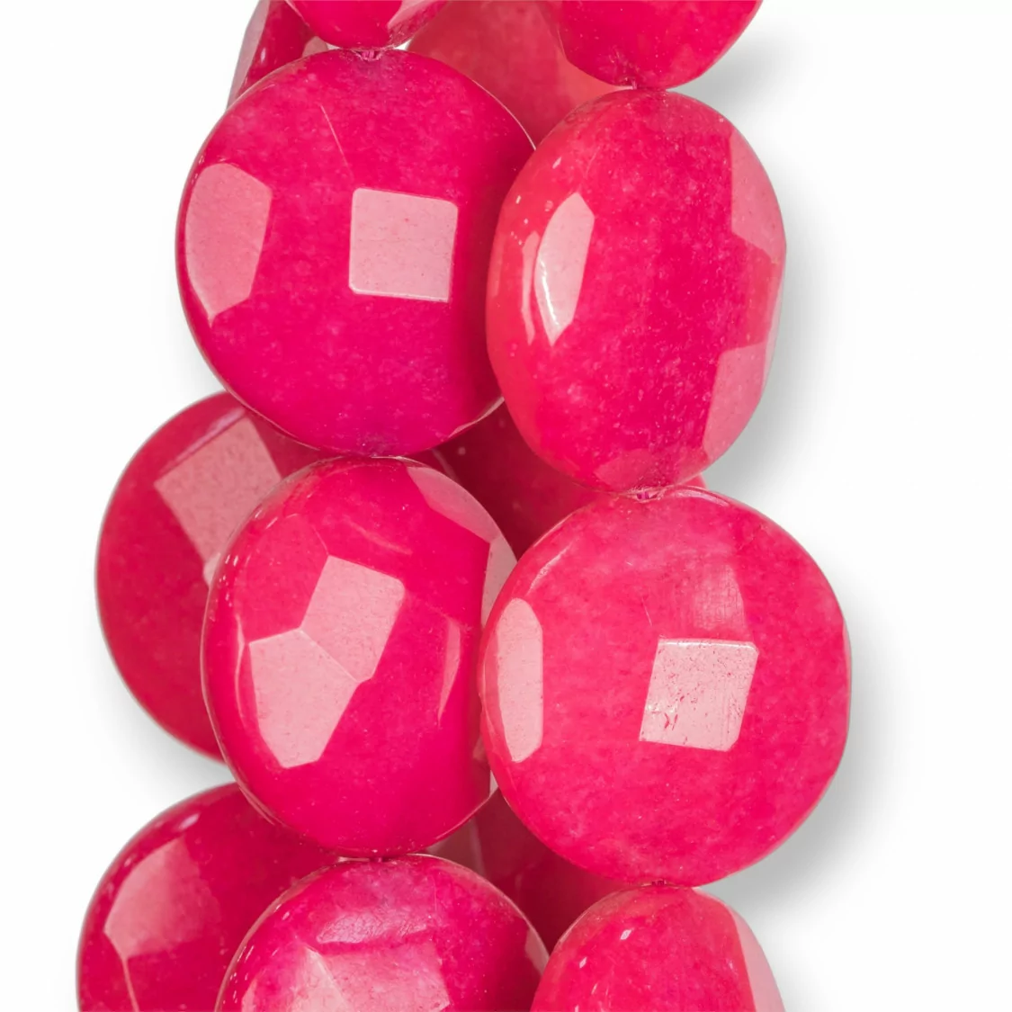 Giada Fucsia Tondo Piatto Sfaccettato 25mm-GIADA FUCSIA | Worldofjewel.com