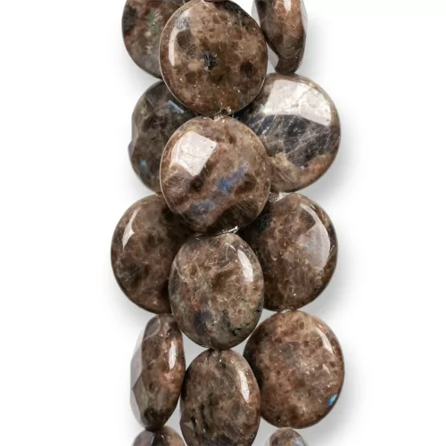 Labradorite Marrone Tondo Piatto Sfaccettato 25mm-LABRADORITE MARRONE | Worldofjewel.com