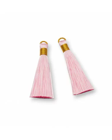 Nappine Con Anellino Ricamato Dorato 10x80mm 20pz Rosa-NAPPINE | Worldofjewel.com