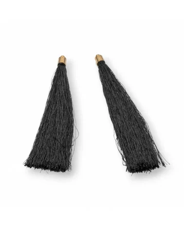 Nappine Con Coppetta Di Ottone 10cm 10pz Dorato Nero-NAPPINE | Worldofjewel.com