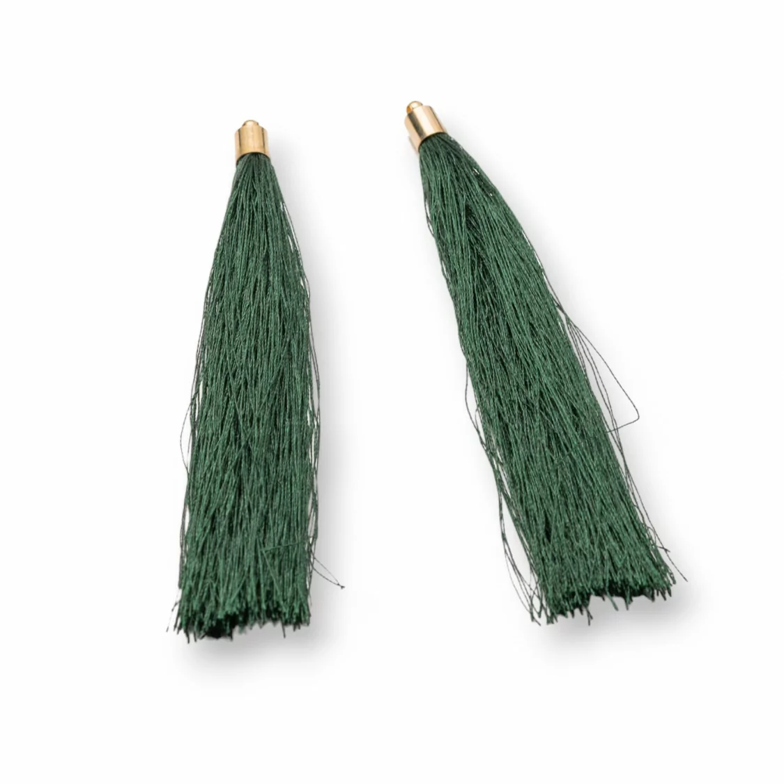 Nappine Con Coppetta Di Ottone 10cm 10pz Dorato Verde Smeraldo-NAPPINE | Worldofjewel.com