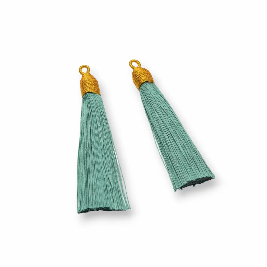 Nappine Con Coppetta Ricamata Dorata 10x85mm 20pz Verde Ottanio Chiaro-NAPPINE | Worldofjewel.com