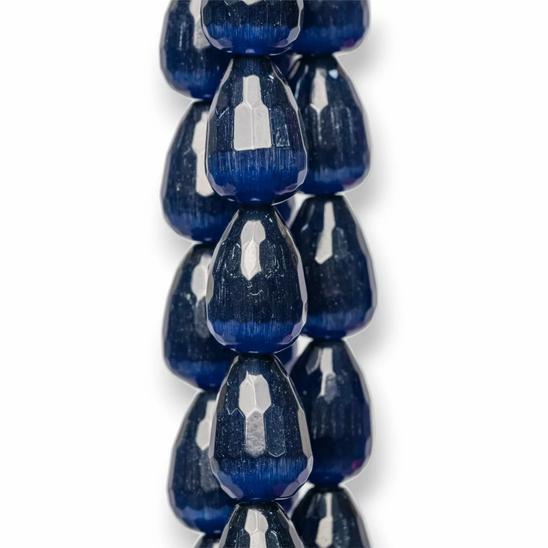 Occhio Di Gatto Blu Scuro Gocce Briolette Sfaccettate 13x18mm-BLU SCURO | Worldofjewel.com