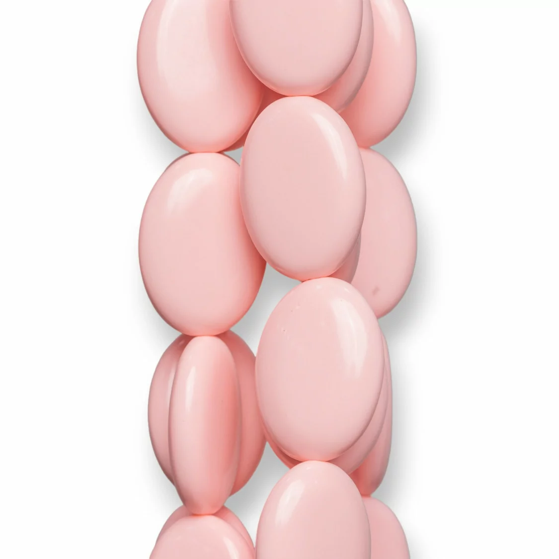 Pasta di Corallo Rosa Chiaro Ovale Piatto Liscio 13x18mm-PASTA DI CORALLO ROSA | Worldofjewel.com