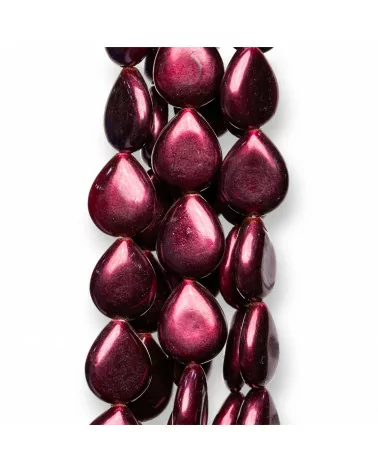 Perle di Maiorca Rosso Vinaccia Gocce Piatto 13x15mm-PERLE ROSSE | Worldofjewel.com