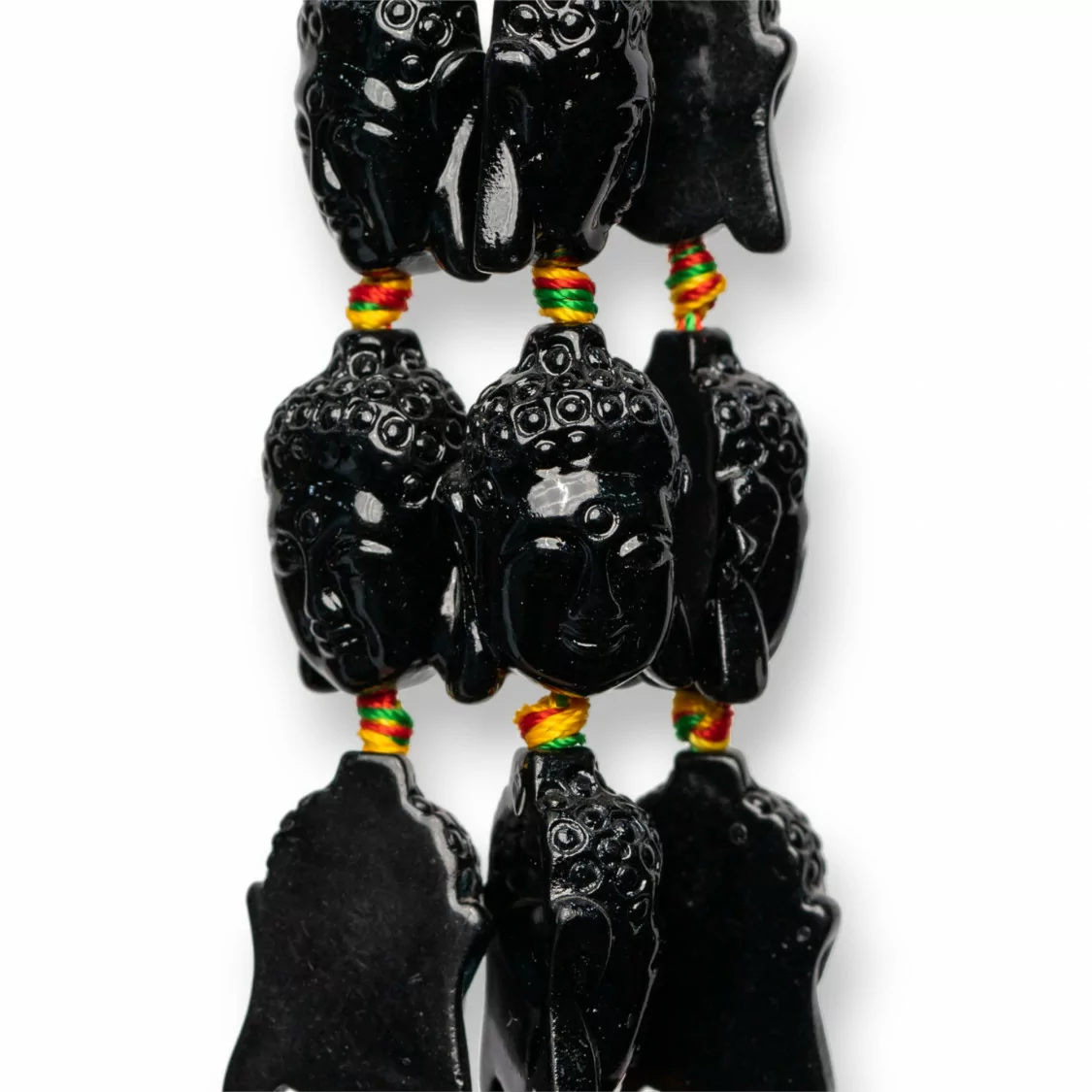 Perline Di Resina A Filo Buddha 16x23mm 15pz Nero-RESINA A FILO | Worldofjewel.com