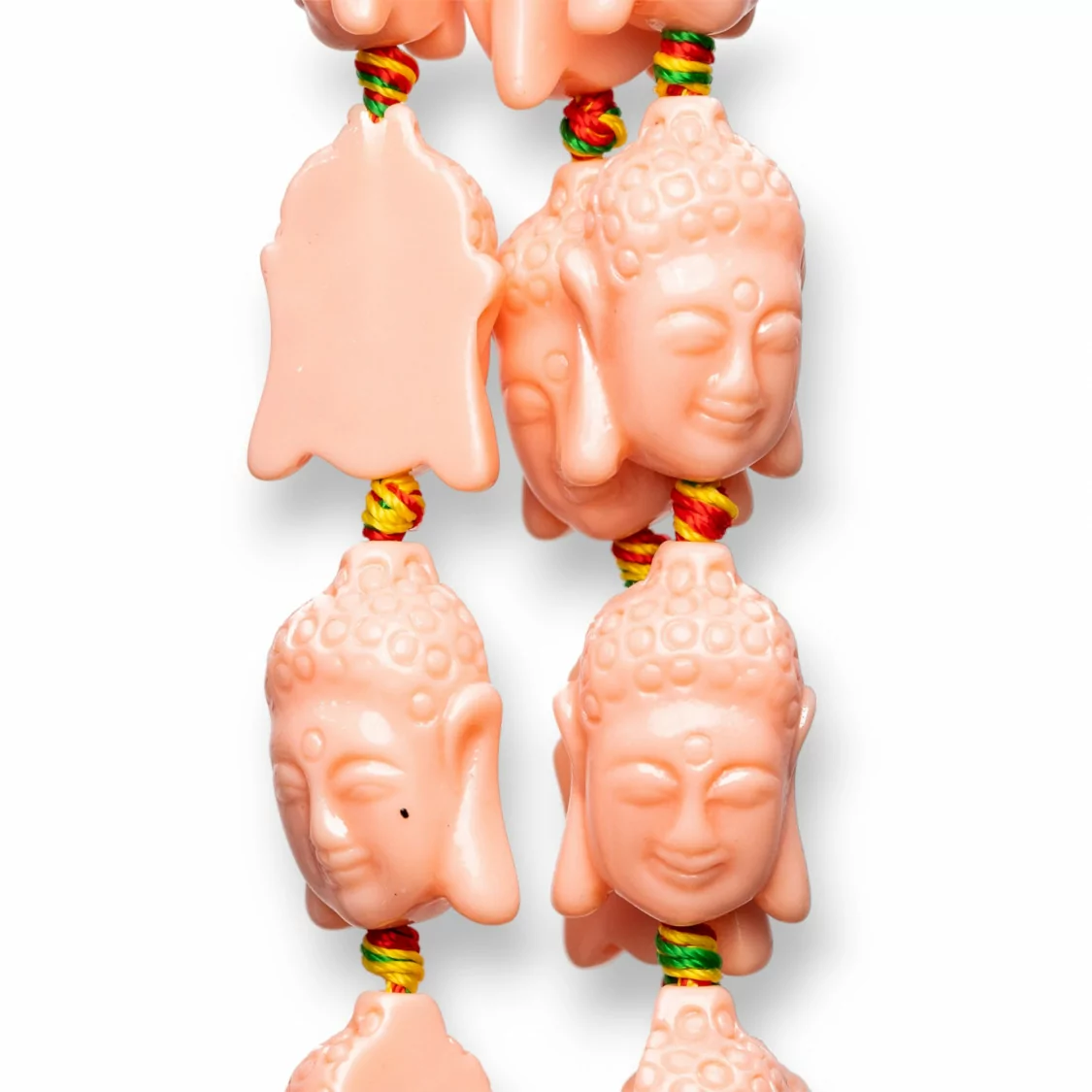 Perline Di Resina A Filo Buddha 16x23mm 15pz Rosa Chiaro-RESINA A FILO | Worldofjewel.com