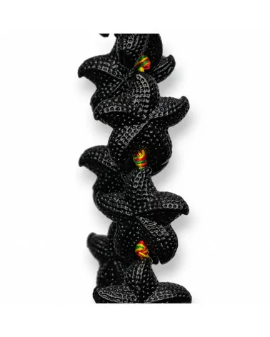 Perline Di Resina A Filo Stelle Marine 28mm 12pz Nero-RESINA A FILO | Worldofjewel.com