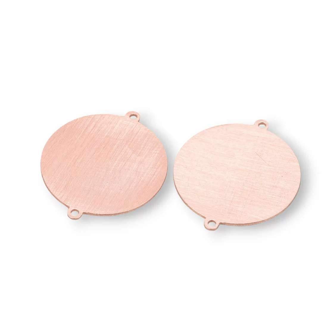 Componente Connettore Di Argento 925 Piastra Spazzolata Cerchio 18mm 4pz Oro Rosa-PIASTRE CENTRALI | Worldofjewel.com