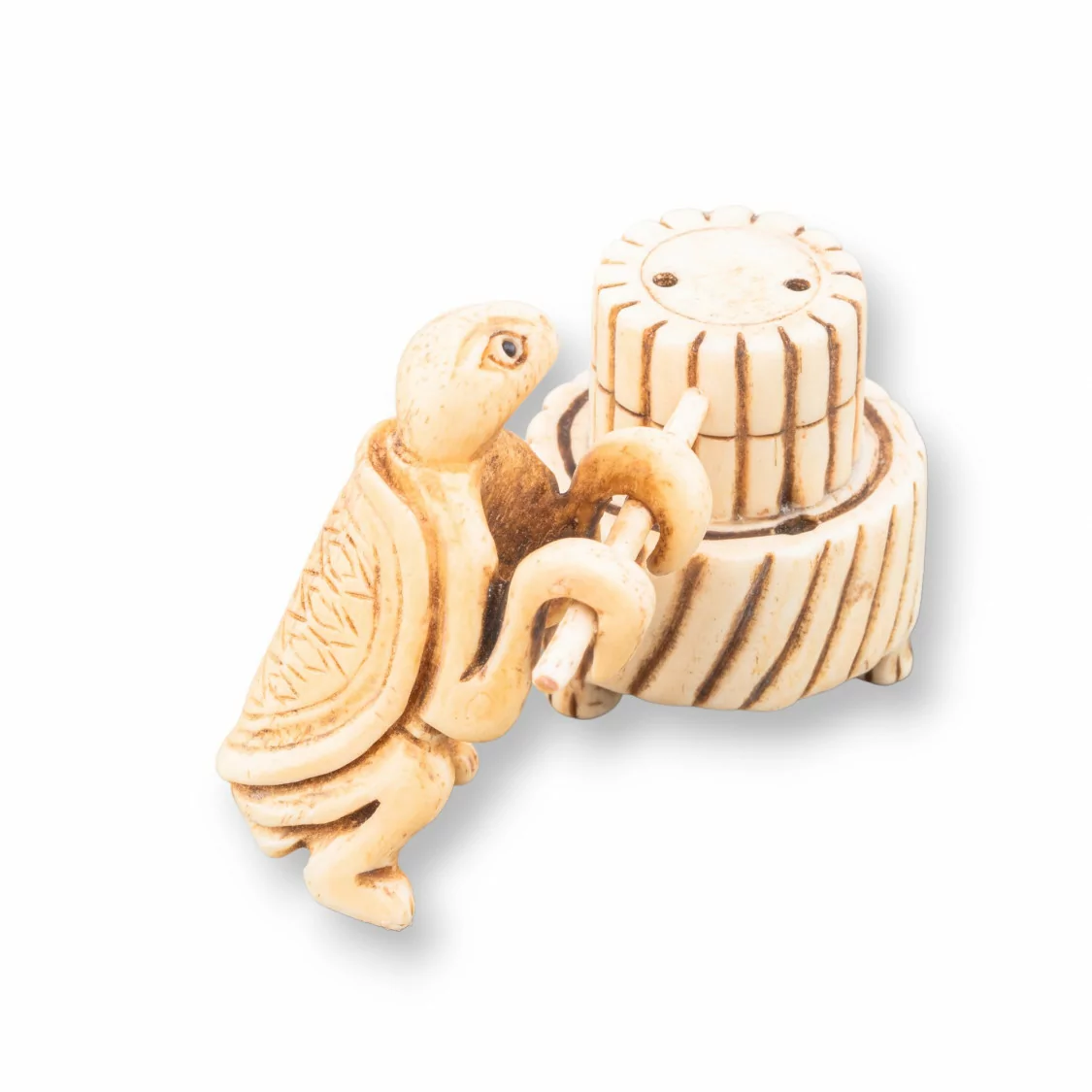 Oggettistica Netsuke di Osso Inciso a Mano 1pz 75x60mm-NETSUKE DI OSSO | Worldofjewel.com