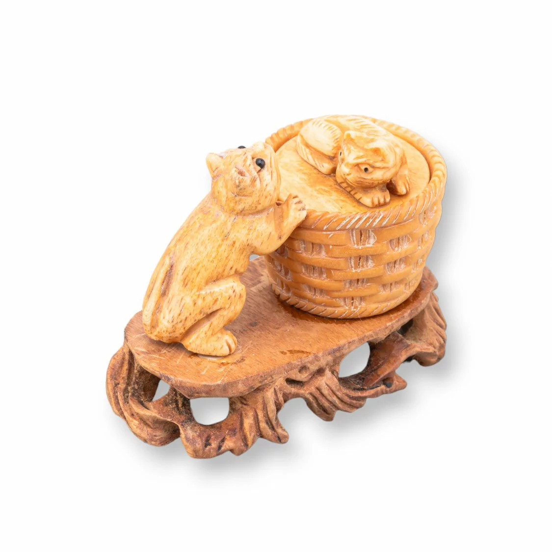 Oggettistica Netsuke di Osso Inciso a Mano 1pz 60x50mm-NETSUKE DI OSSO | Worldofjewel.com