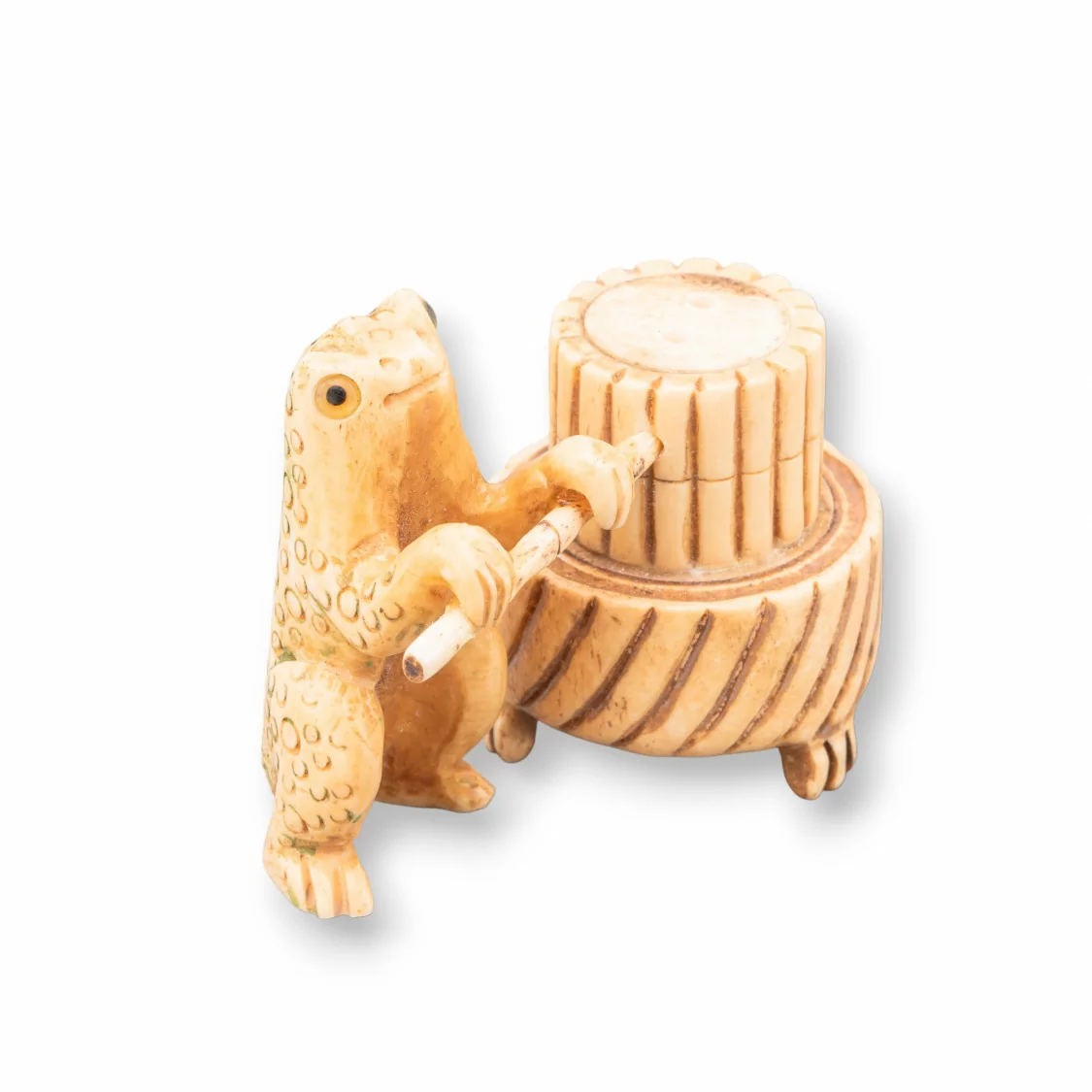 Oggettistica Netsuke di Osso Inciso a Mano 1pz 70x55mm-NETSUKE DI OSSO | Worldofjewel.com