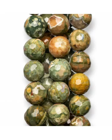 Riolite Perlina Tonda Sfaccettata 10mm Verde-RIOLITE | Worldofjewel.com