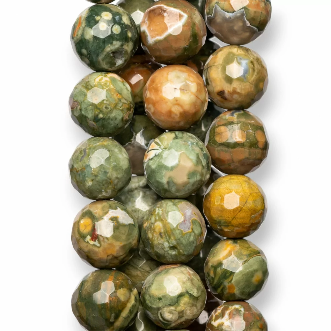 Riolite Perlina Tonda Sfaccettata 16mm Verde-RIOLITE | Worldofjewel.com