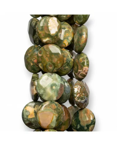 Riolite Tondo Piatto Sfaccettato 16mm Verde-RIOLITE | Worldofjewel.com