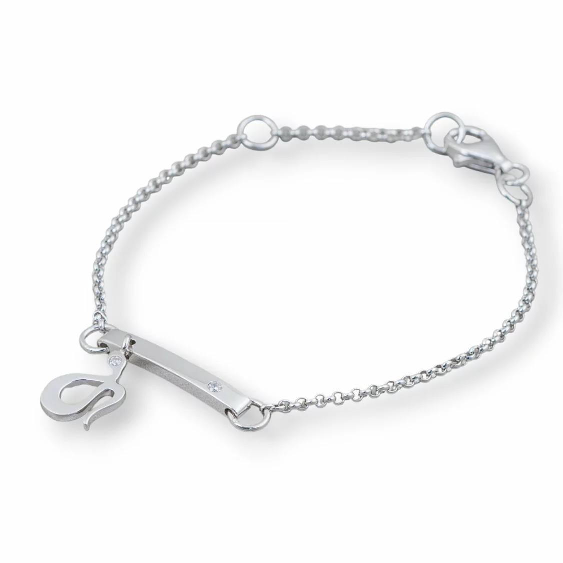 Bracciale Di Argento 925 Design Italy Con Centale Serpente Lunghezza 19cm-16,5cm Rodiato-BRACCIALI DI ARGENTO 925 | Worldofjewel.com