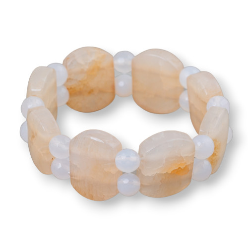 Bracelet barre en agate lisse de 24 mm