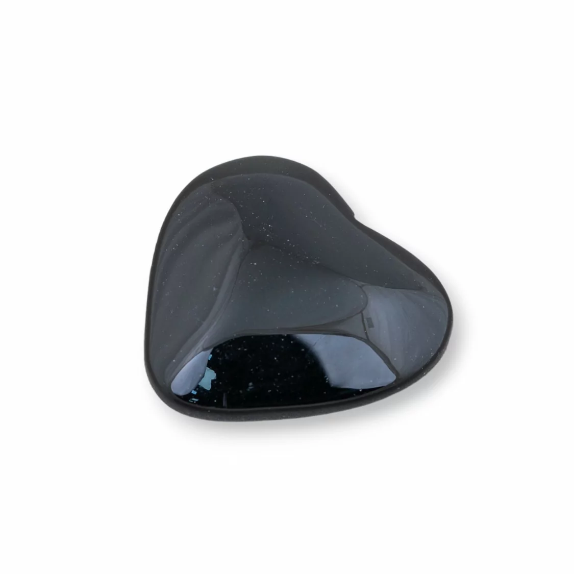 Componente Cabochon Grande Cuore 30mm 3pz Agata Nera- CABOCHON GRANDI | Worldofjewel.com